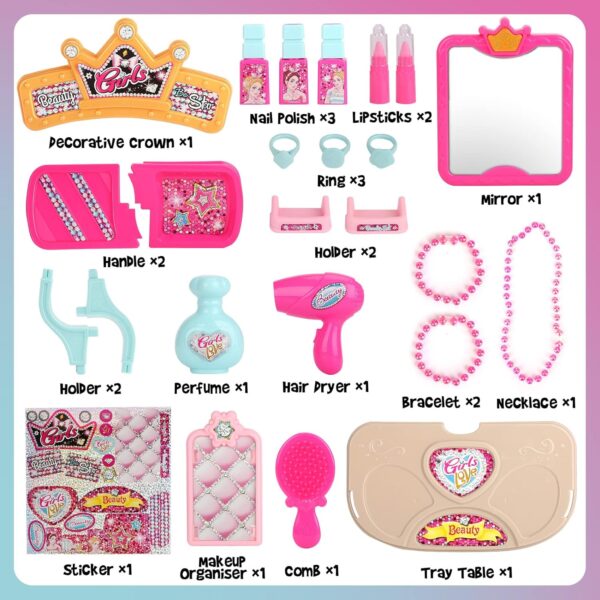 Kid Girl Children’s Toy Pretend Play Preschool Toy Cosmetic Makeup Make Up Kit Toy Set For Girl Kid - Image 8