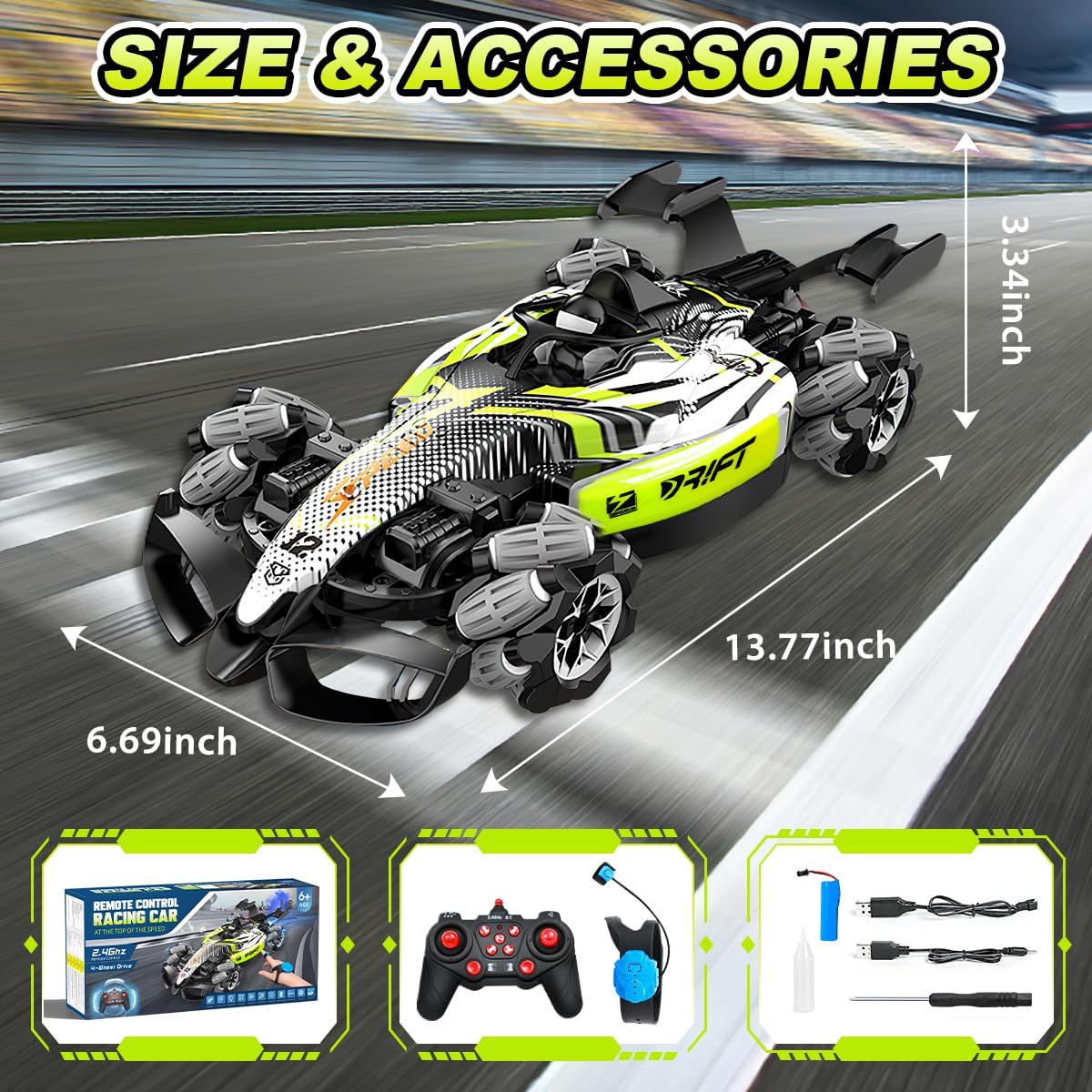 2.4G 4WD F1 Rc Car Gesture Hand High Speed Remote Control Car with Spray Music - Image 3