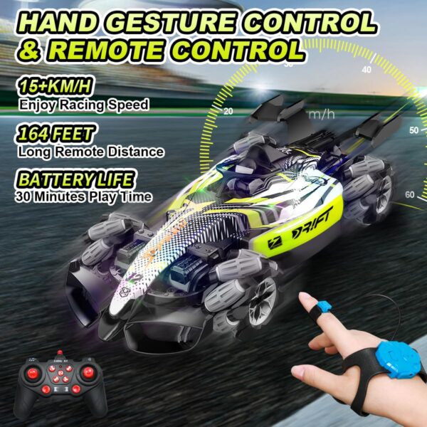 2.4G 4WD F1 Rc Car Gesture Hand High Speed Remote Control Car with Spray Music - Image 8