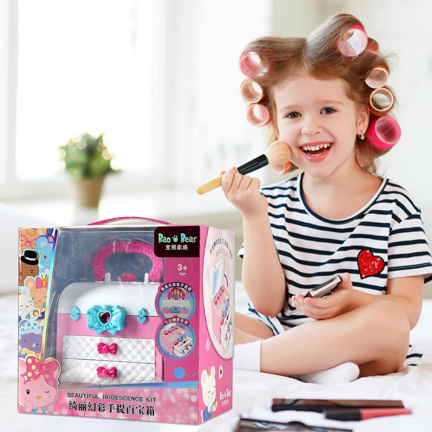 Factory Kids Baby Play Makeup Box Ruby Bow Cosmetic Case Kids Makeup Kit for Girl - Image 5