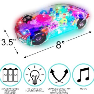 Kids Plastic 3d Racing Car Toy Mechanical Transparent Gear Car Push Toy - Image 14