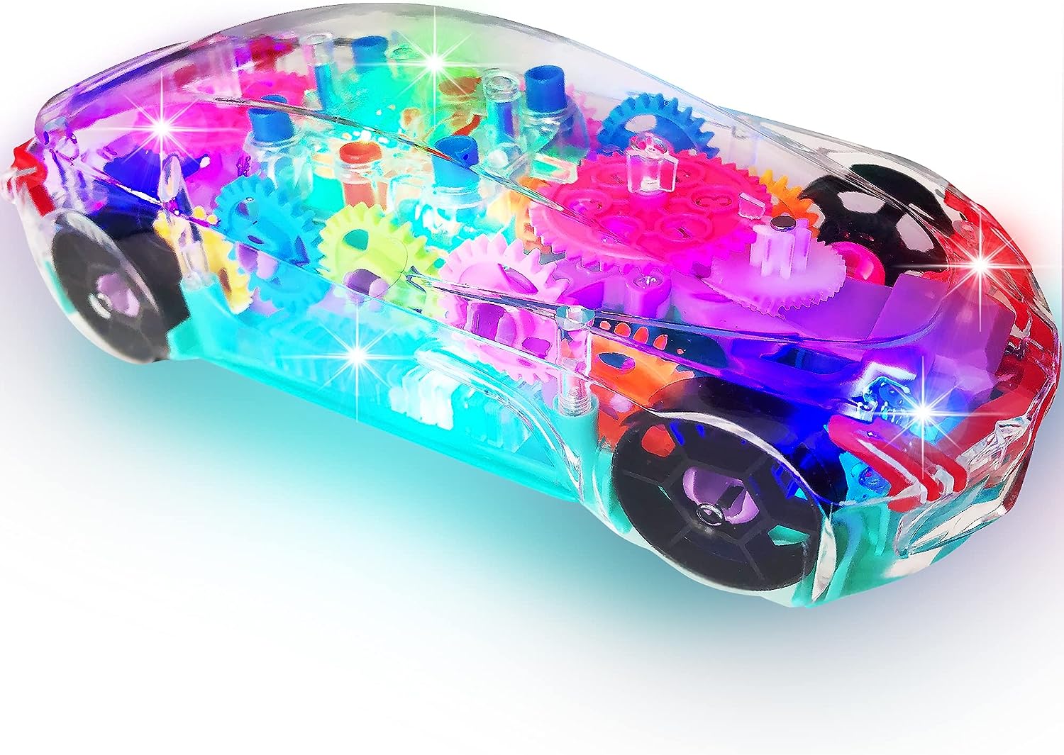 Kids Plastic 3d Racing Car Toy Mechanical Transparent Gear Car Push Toy - Image 9
