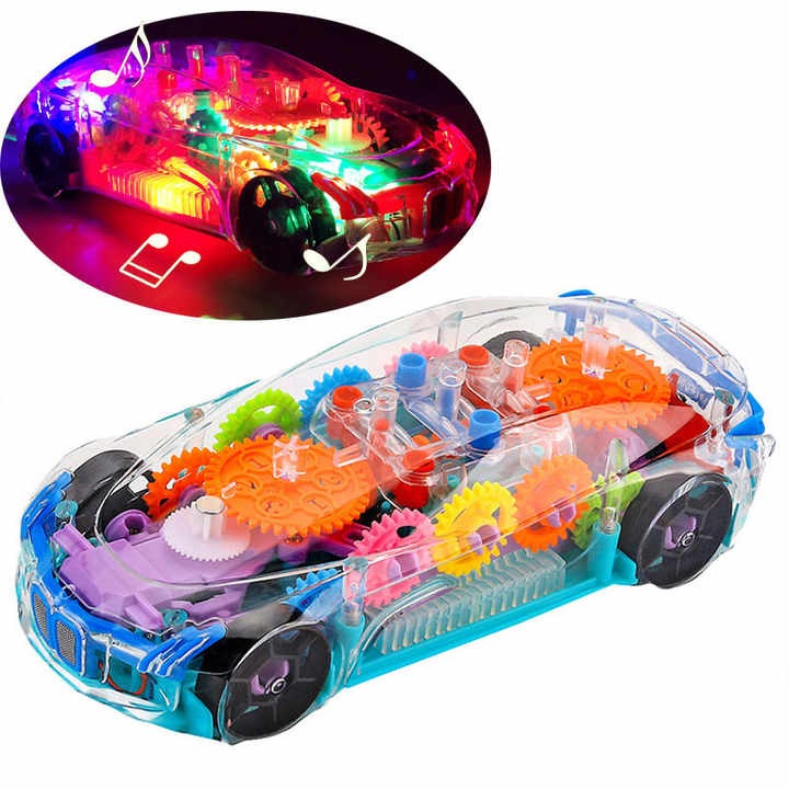 Kids Plastic 3d Racing Car Toy Mechanical Transparent Gear Car Push Toy - Image 11