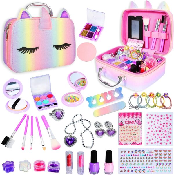 Hot Sale Girls Toy Pretend Play Cosmetics Safe Makeup Toy Set with Portable Storage Box Makeup Toys - Image 2