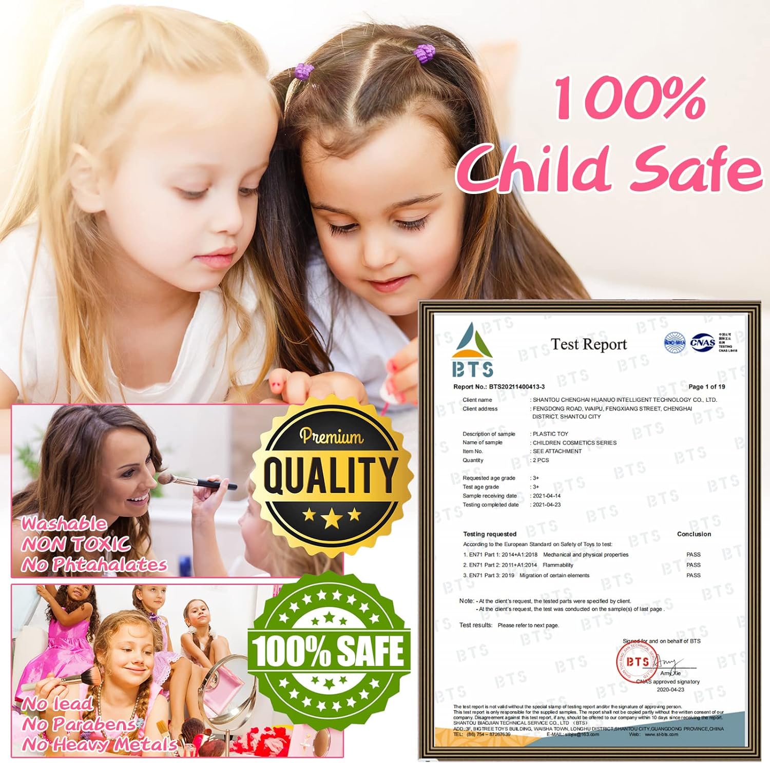 Hot Sale Girls Toy Pretend Play Cosmetics Safe Makeup Toy Set with Portable Storage Box Makeup Toys - Image 11