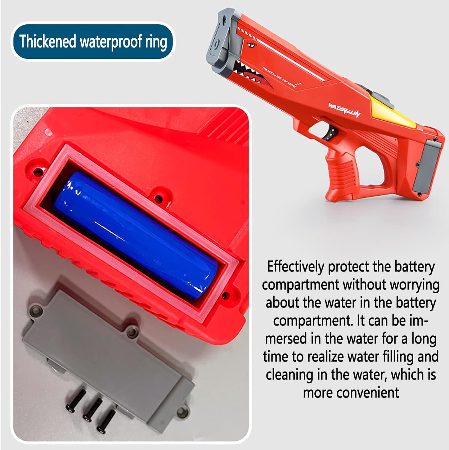 Best Electronic Toys 600cc Large High Pressure Powerful Electric Shark Squirt Water Gun - Image 9