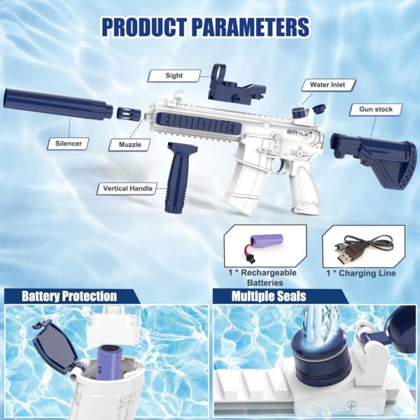 Kids Summer Outdoor Toys Songkran Fast Delivery Automatic Precise High End Premium Electric Water Gun - Image 6