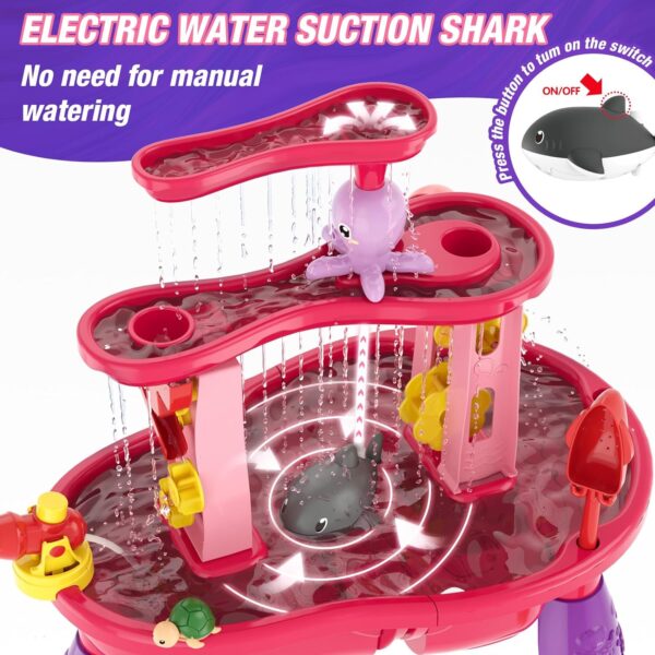 Kids Outdoor Upgraded Sand Water Table Toys Electric Water Pump Rain Shower Splash Pond Sensory Play Table Toys - Image 4