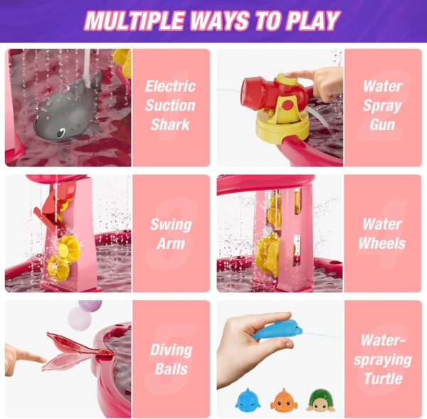 Kids Outdoor Upgraded Sand Water Table Toys Electric Water Pump Rain Shower Splash Pond Sensory Play Table Toys - Image 8