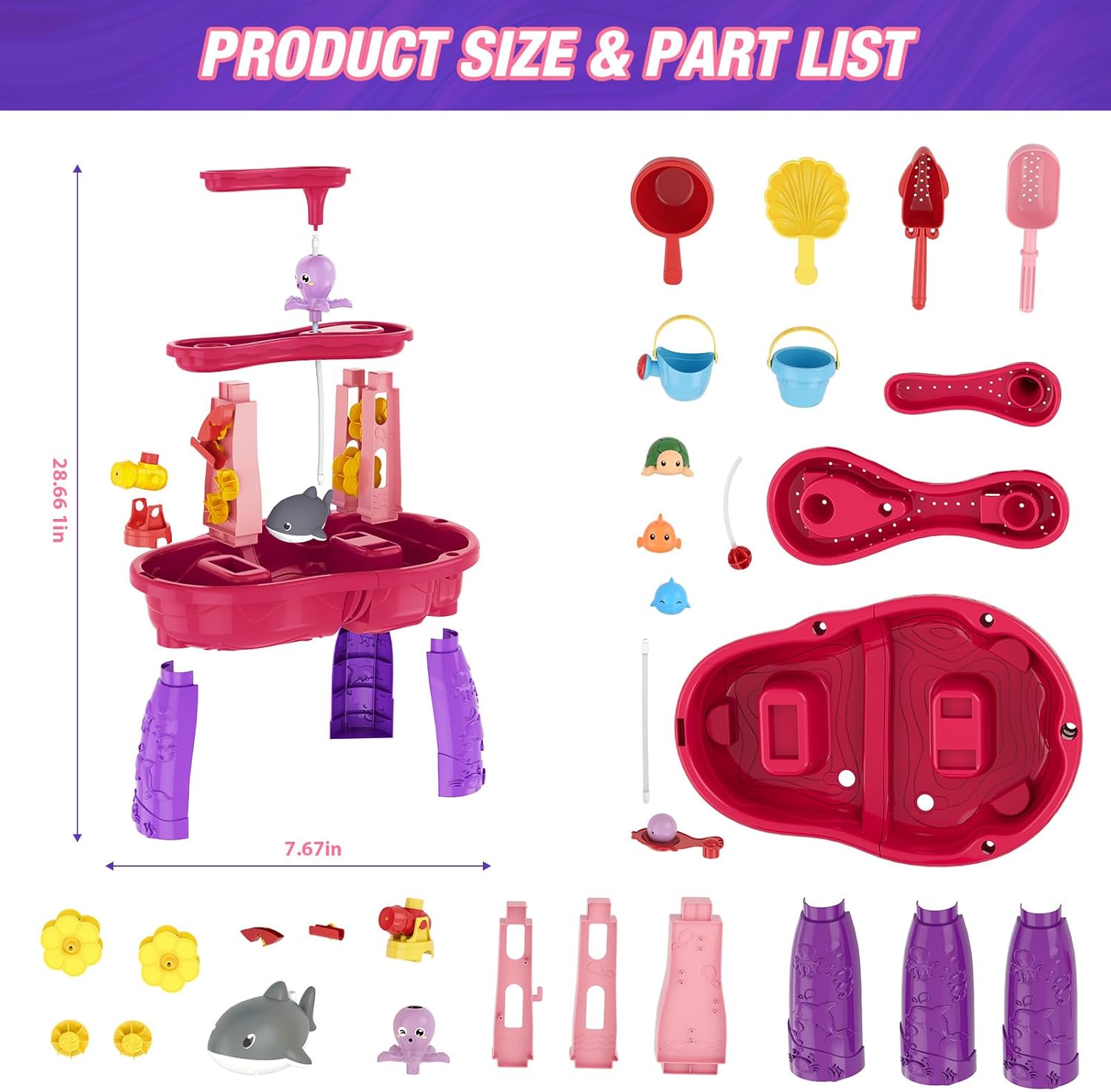 Kids Outdoor Upgraded Sand Water Table Toys Electric Water Pump Rain Shower Splash Pond Sensory Play Table Toys - Image 11