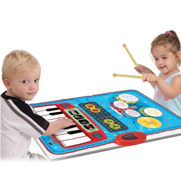 2 in 1 Drum And Piano Mat Baby Playmat Dance Mat Educational Baby Piano Play Mat - Image 2