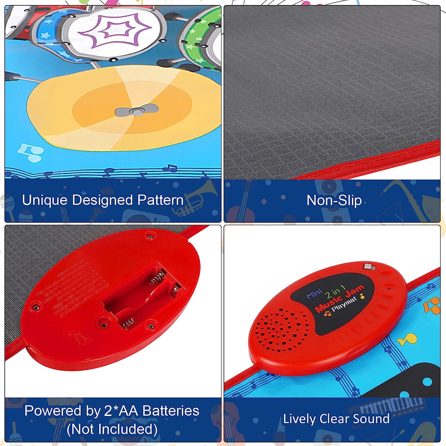 2 in 1 Drum And Piano Mat Baby Playmat Dance Mat Educational Baby Piano Play Mat - Image 3
