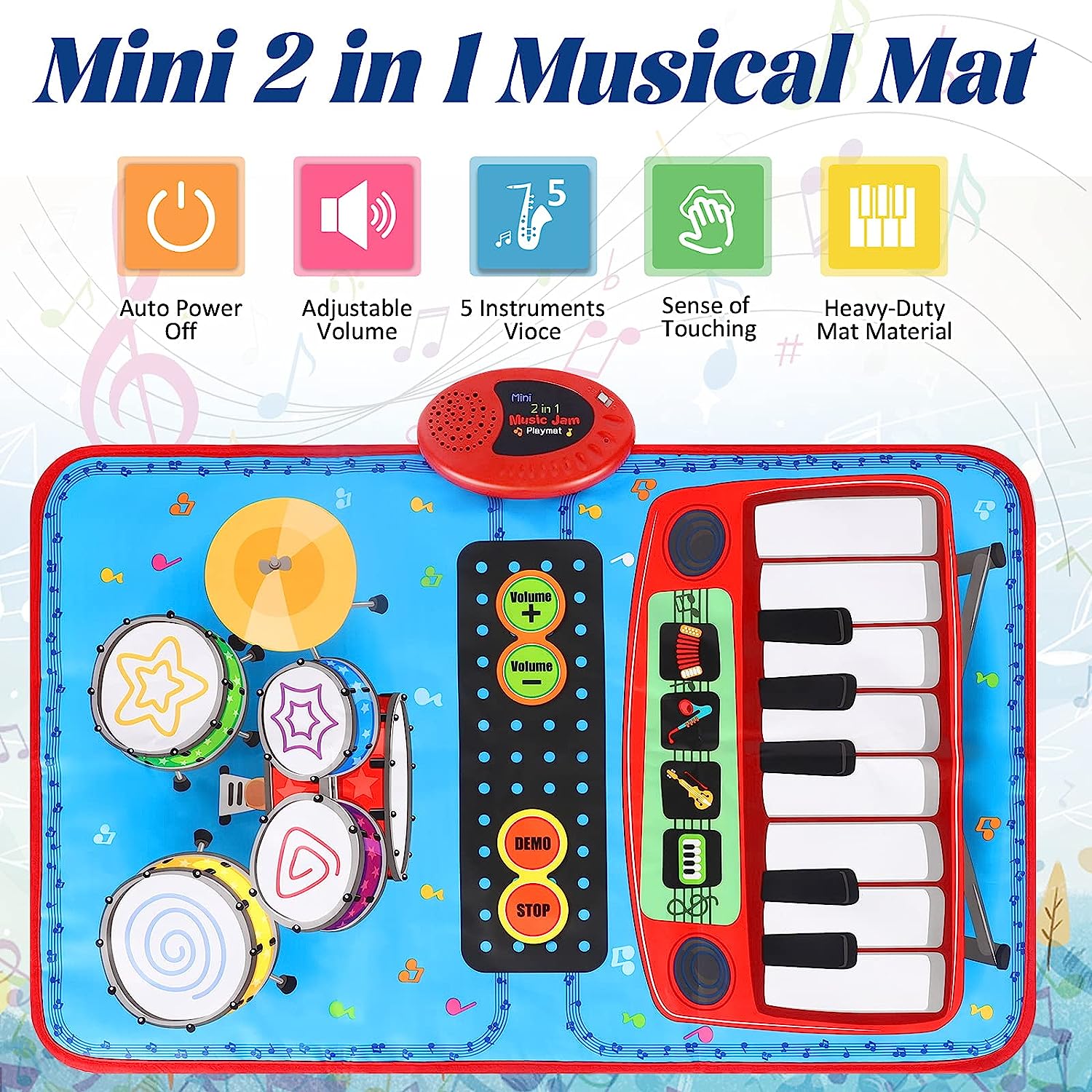 2 in 1 Drum And Piano Mat Baby Playmat Dance Mat Educational Baby Piano Play Mat - Image 5