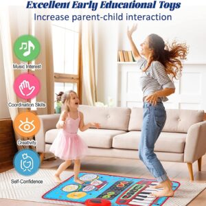 2 in 1 Drum And Piano Mat Baby Playmat Dance Mat Educational Baby Piano Play Mat - Image 16
