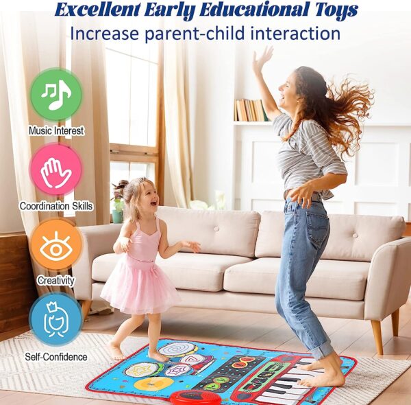 2 in 1 Drum And Piano Mat Baby Playmat Dance Mat Educational Baby Piano Play Mat - Image 8