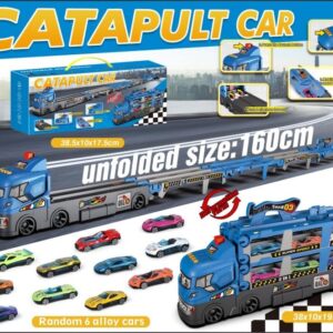 Catapult Container Truck Folding Car Model Toys Children Truck Matel Car Deformation Folding Track Ejection Die Cast Car Set - Image 14