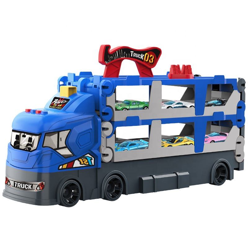 Catapult Container Truck Folding Car Model Toys Children Truck Matel Car Deformation Folding Track Ejection Die Cast Car Set - Image 9