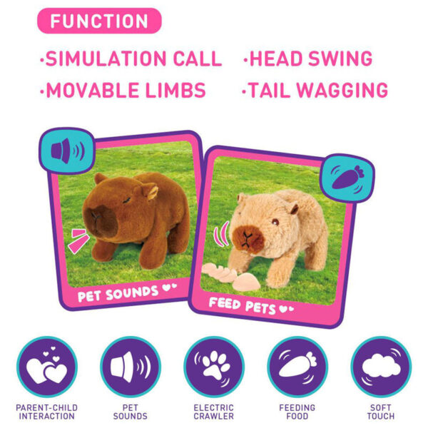 New Capybara Stuffed Animal Walking Barking with Pretend Play Accessories Electronic Plush Toys for Kids - Image 8