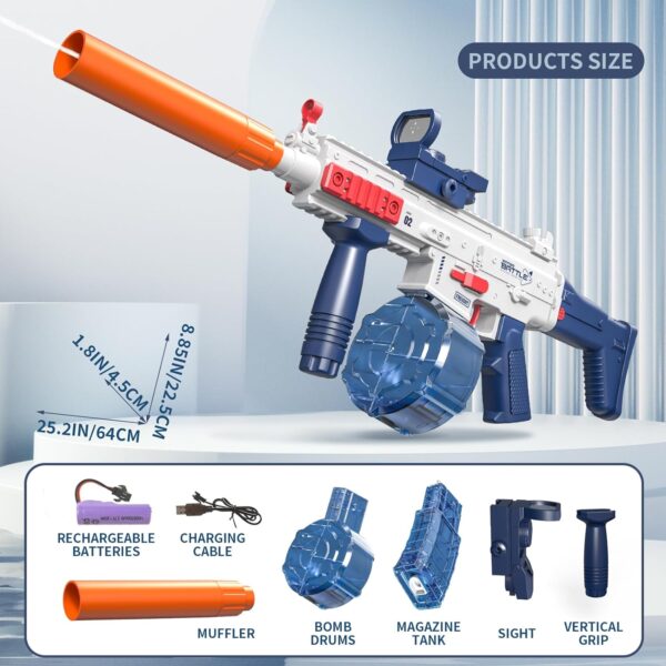 Kids Outdoor Toys 2024 SCAR Electric Water Gun Powerful Water Squirt Gun Super Water Soaker Toy Gun - Image 6