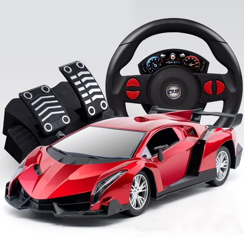1:16 Steering Wheel Remote Control Car Toy With LED Lights - Image 3