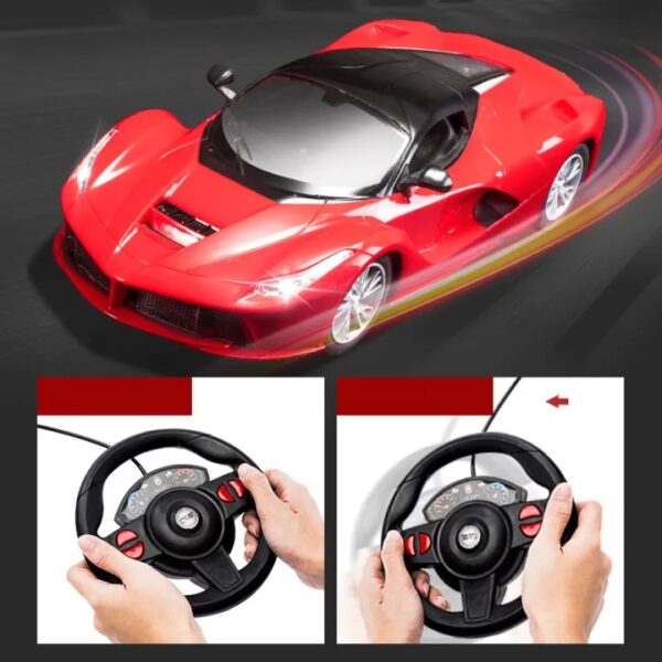1:16 Steering Wheel Remote Control Car Toy With LED Lights - Image 8
