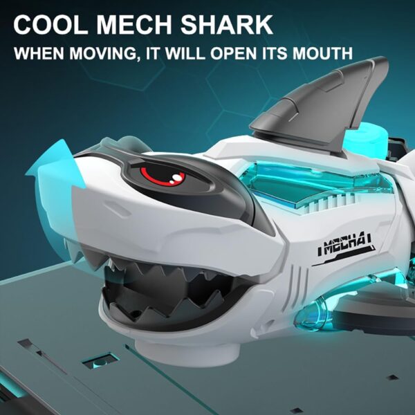 New Kids Toys Battery Operated Electric Universal Wheel Tail Shake Robot Shark Toy with Lighting Music - Image 6