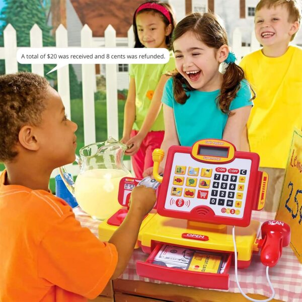 Cashier Toy Shopping Pretend Play Money Machine Supermarket Cash Register Toy For Kid Birthday Christmas Gifts - Image 8