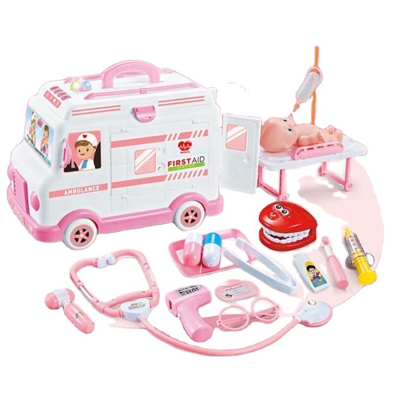First-Aid Ambulance Car Toy Plastic Medical Kit Play And Role-Play Setting With Doctor Doll - Image 11