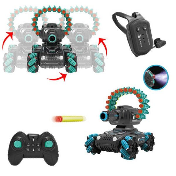 Stunt Car Infrared Laser Targeting Water Bomb Rc Tank Toy 2.4g Dual Remote Control 360 Degree Rotation Gesture Rc Car - Image 6