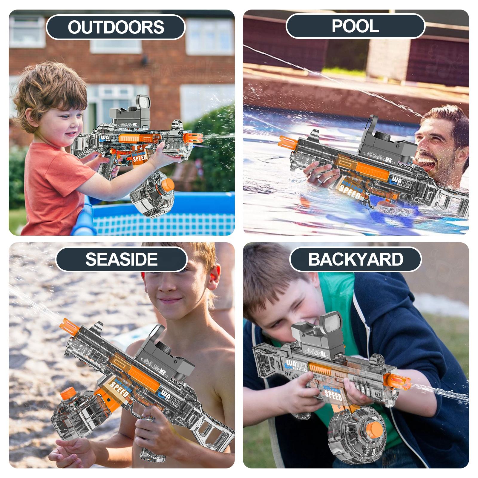 36CM Large UMP45 Automatic Electric Water Gun Automatic water absorption Squirt Gun Continuous 10 Meter Shooting Water gun - Image 9