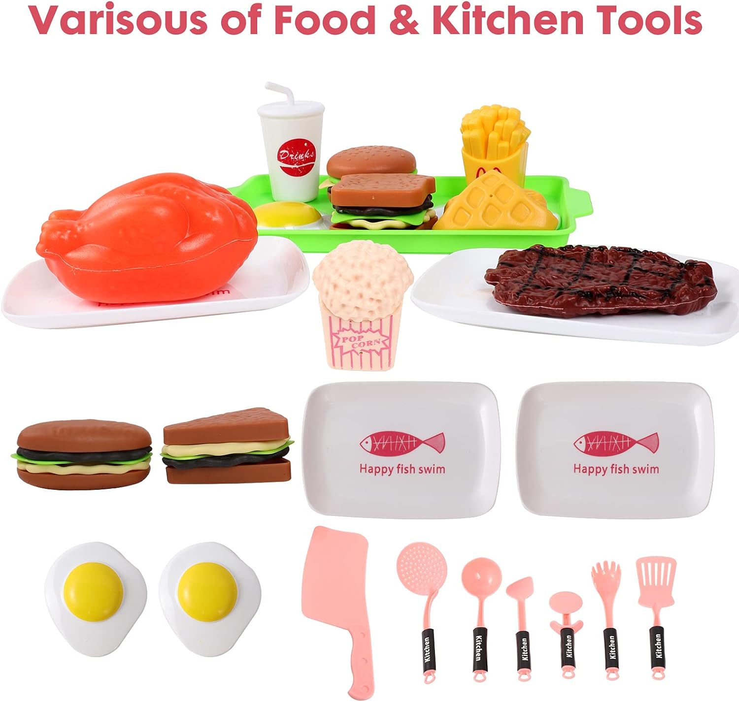 23 pcs Pretend Play Preschool Set Toy Simulation Mini Electric Appliances Tool Cooking Food Kitchen Toys - Image 9