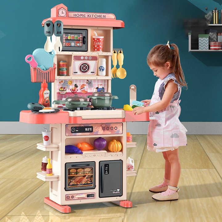 Kitchen Kids Toys Sets Pretend Spray Games 43PCS Mini Kitchen Toys Kids Real Cooking Sink Set Game Kitchen Toys For Kids - Image 3