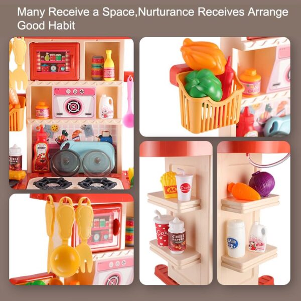 Kitchen Kids Toys Sets Pretend Spray Games 43PCS Mini Kitchen Toys Kids Real Cooking Sink Set Game Kitchen Toys For Kids - Image 6