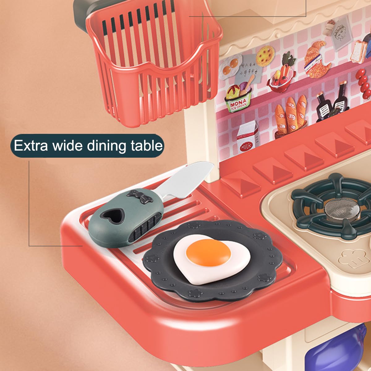 Kitchen Kids Toys Sets Pretend Spray Games 43PCS Mini Kitchen Toys Kids Real Cooking Sink Set Game Kitchen Toys For Kids - Image 7