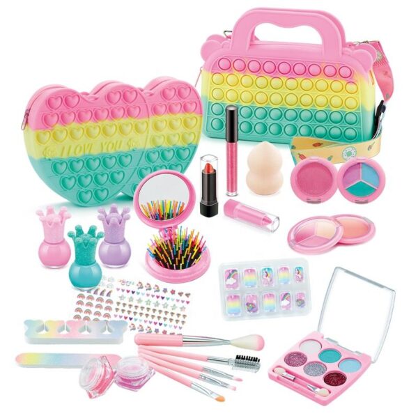 Fashion Gift Girl Toy Cosmetics Princess Dress Up Toy Makeup Kids Makeup Kit with Nails For Kids - Image 2