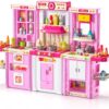 3 in 1 Play Kitchen Toys Kids Play Big Kitchen Set Includes Kitchen Accessories for Pretend Play Preschool Cooking Toy Set - Image 14