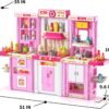 3 in 1 Play Kitchen Toys Kids Play Big Kitchen Set Includes Kitchen Accessories for Pretend Play Preschool Cooking Toy Set - Image 16