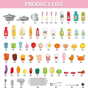 3 in 1 Play Kitchen Toys Kids Play Big Kitchen Set Includes Kitchen Accessories for Pretend Play Preschool Cooking Toy Set - Image 17