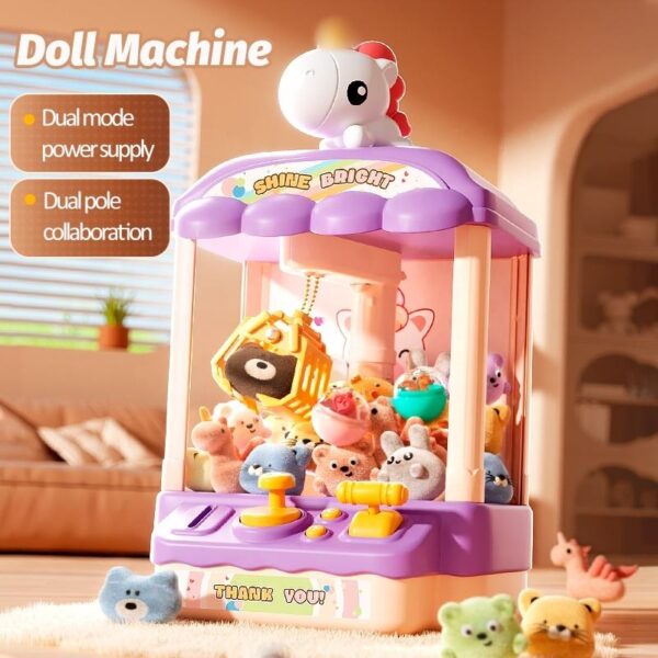 Doll Catcher Machine Toy Educational Indoor Cartoon Electronic Clip Dolls Grabber Household Kids Claw Machine with Music - Image 4