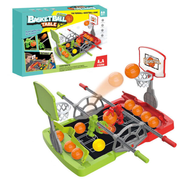 Hot Selling Desktop Basketball Gaming Shot 2 Players Tabletop Soccer Game Hand-cranked Basketball Board Games for Kids - Image 2