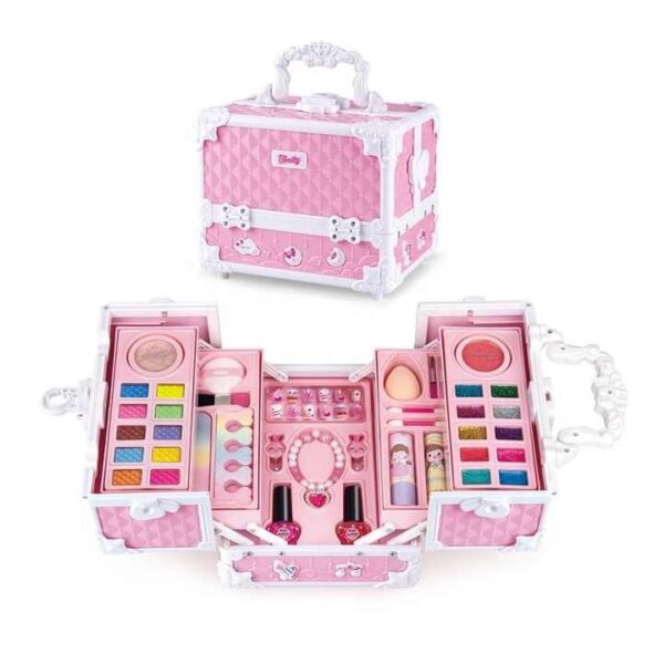 Wholesale Cosmetic Kit Suitcase Beauty Toys Set Kids Pretend Play Real Make-up Sets Cosmetics Box Toy for Girls - Image 2