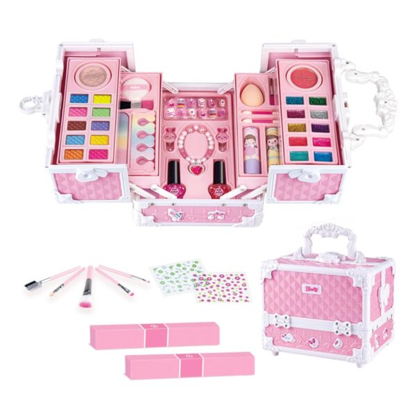 Wholesale Cosmetic Kit Suitcase Beauty Toys Set Kids Pretend Play Real Make-up Sets Cosmetics Box Toy for Girls - Image 6