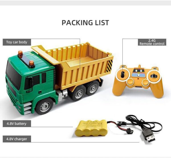 1:20 E520 8 Channel 2.4G Big Remote Control Engineering Mining Dump Construction Truck Toy - Image 10