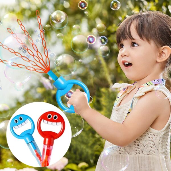 Wholesale Hot Selling 32 Hole Smiling Face Bubble Stick with 5 Claws Bubble Blower Tool Wand Toy Indoor Outdoor for Kids - Image 4