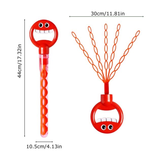 Wholesale Hot Selling 32 Hole Smiling Face Bubble Stick with 5 Claws Bubble Blower Tool Wand Toy Indoor Outdoor for Kids - Image 6