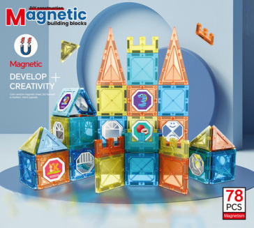 Wholesale Hot Selling 78PCS 3D Diy Building Blocks Set Magnetic Connecting Blocks Toys Sets for Kids - Image 3