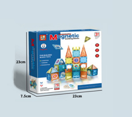 Wholesale Hot Selling 78PCS 3D Diy Building Blocks Set Magnetic Connecting Blocks Toys Sets for Kids - Image 4