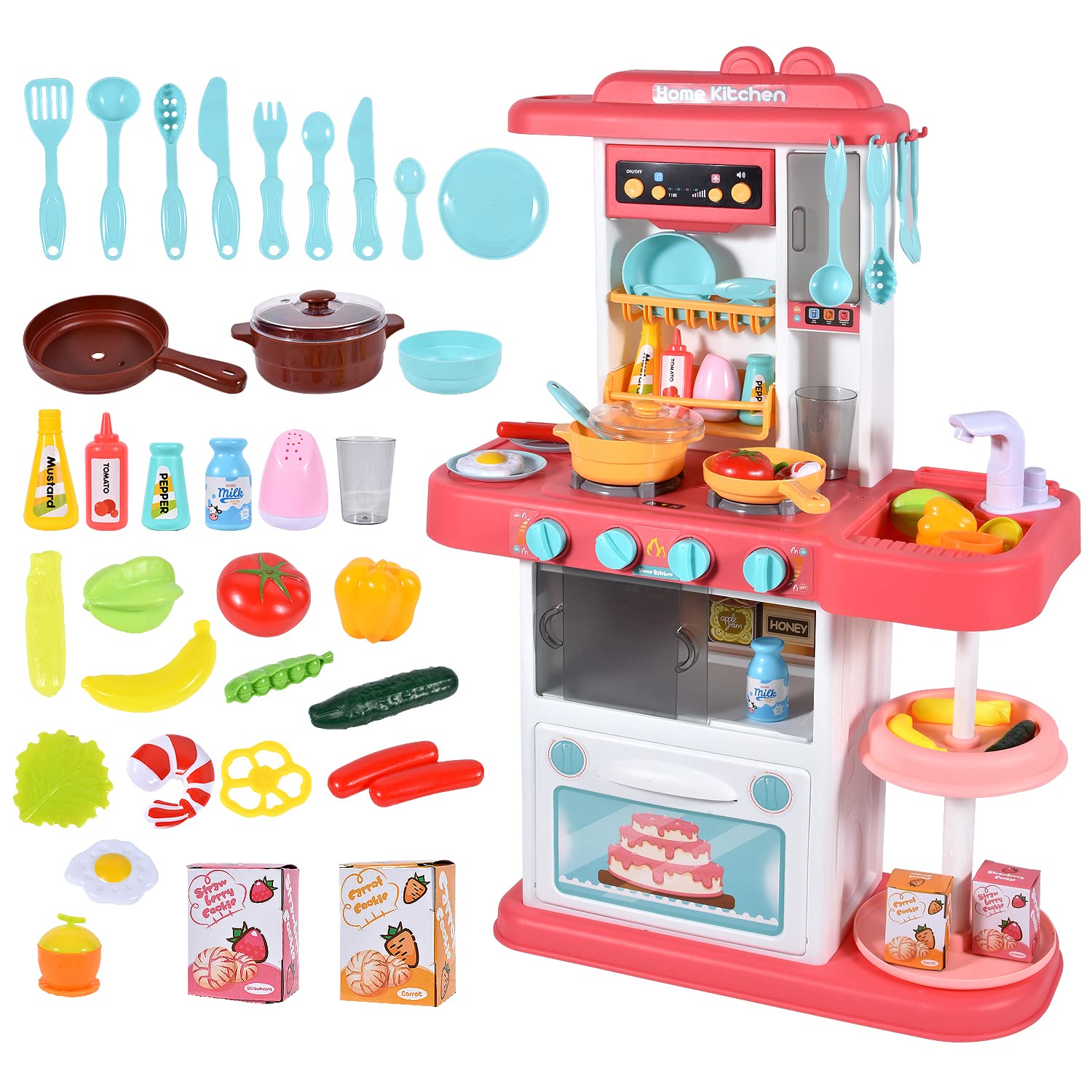 43Pcs 72Cm Children Pretend Play Play Kid Big Kitchen Set Toys - Image 5