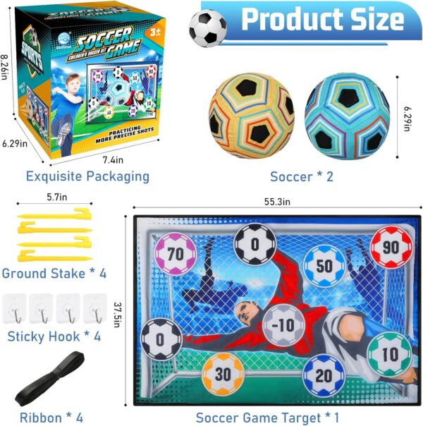 Kids Backyard Outdoor Indoor Toys Soccer Ball Game Set Soccer Game Target with 2 Soccers - Image 12