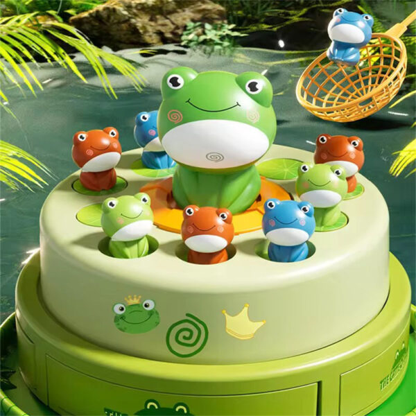 Kids Electric Music Board Games Educational Reactivity Montessori Toy Frog Bouncing Carousel Frog Up Toy - Image 4